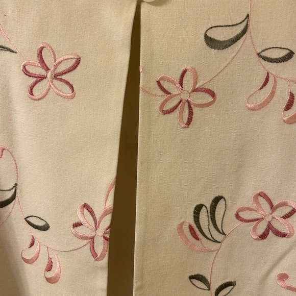 Pink and Cream Floral Suit Jacket with Lightweight Knit - Picture 4 of 8